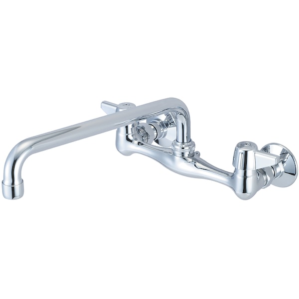Two Handle Wallmount Kitchen Faucet, NPT, Wallmount, Polished Chrome, Weight: 3.9